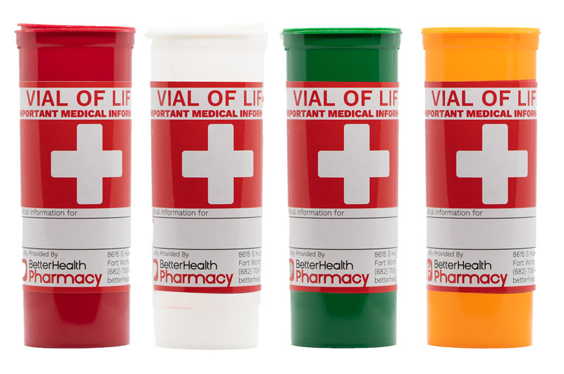 Vial of Life Vials from Better Health Pharmacy